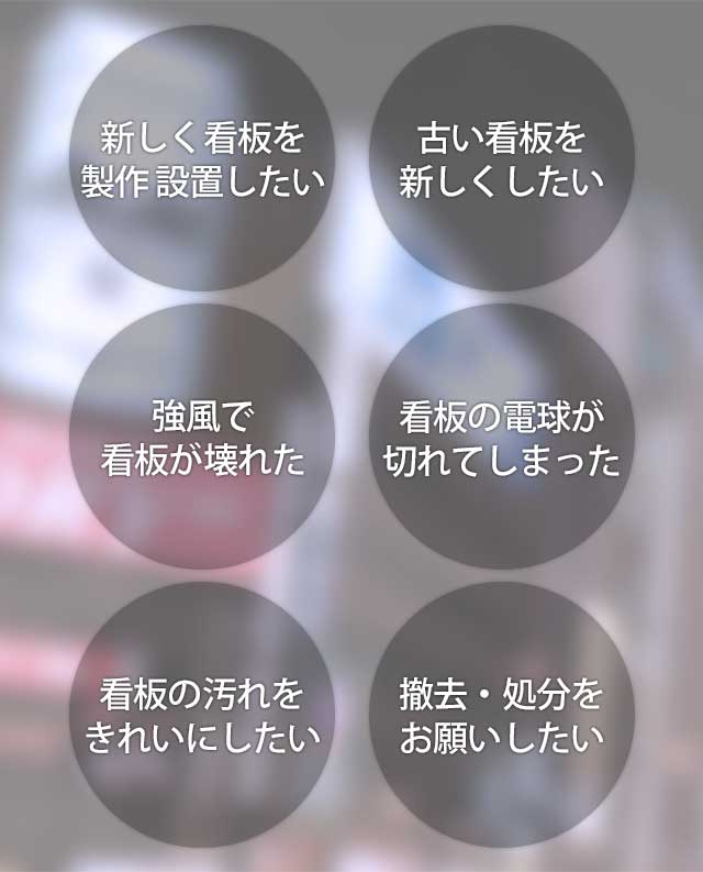 新しい看板を製作設置したい